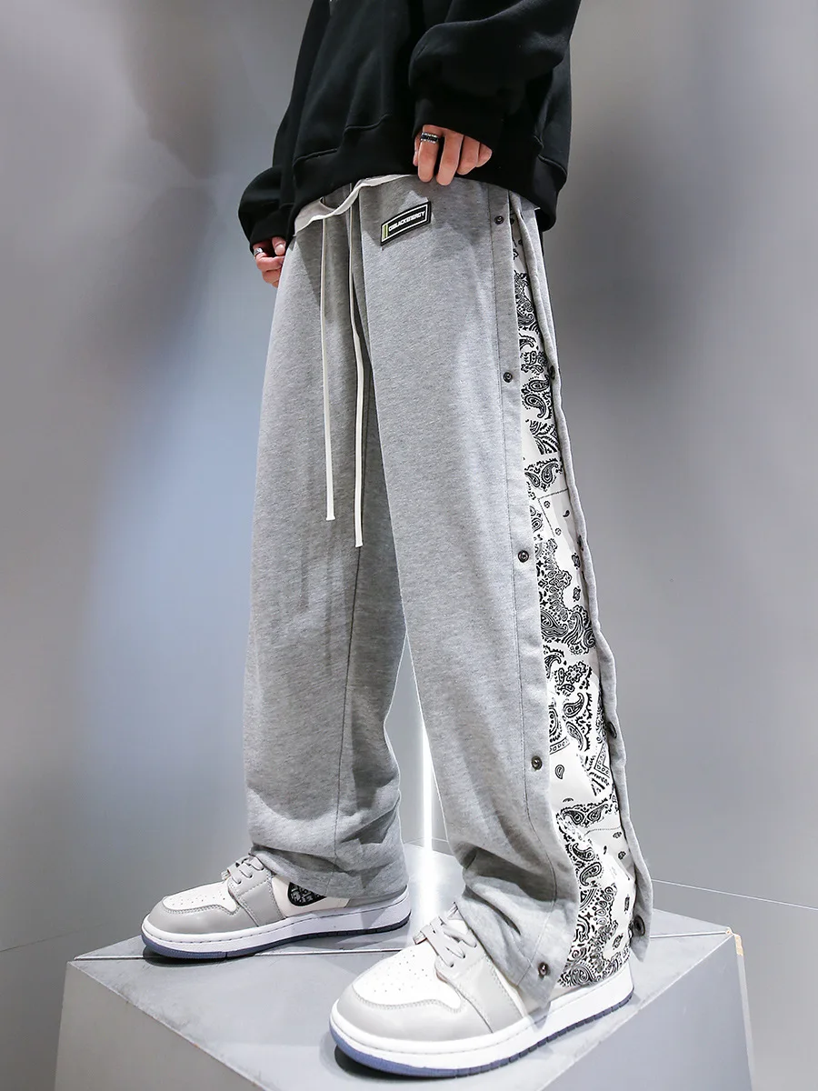 

Брюки мужские с эластичным поясом, хлопок, повседневные Модные свободные штаны в стиле хип-хоп, с драпировкой, уличная одежда с широкими шта...