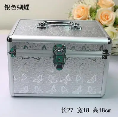 27 18 18cm Модный чехол для костюма, алюминиевая косметичка, чехол для косметики, высокое качество, большая емкость, косметичка, органайзер, чехол для хранения, чехол s - Цвет: 27 18 18cm