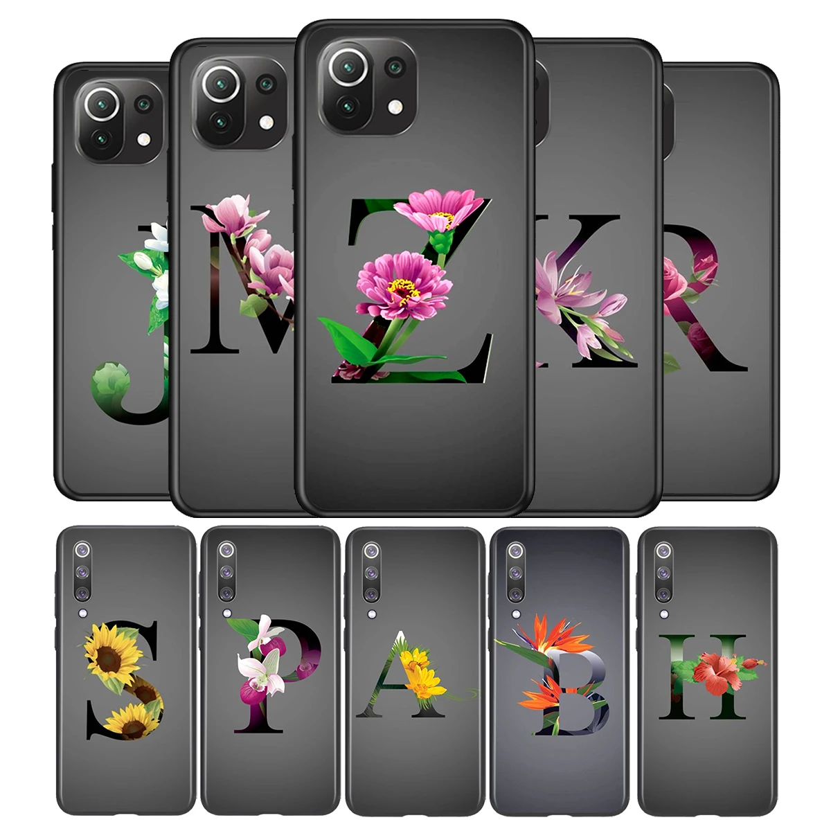 

English Letters Flowers Silicone Cover For Xiaomi Mi Note 11 11T 11i 10i 10T 10 9 9T 9 SE Lite Pro Ultra Phone Case