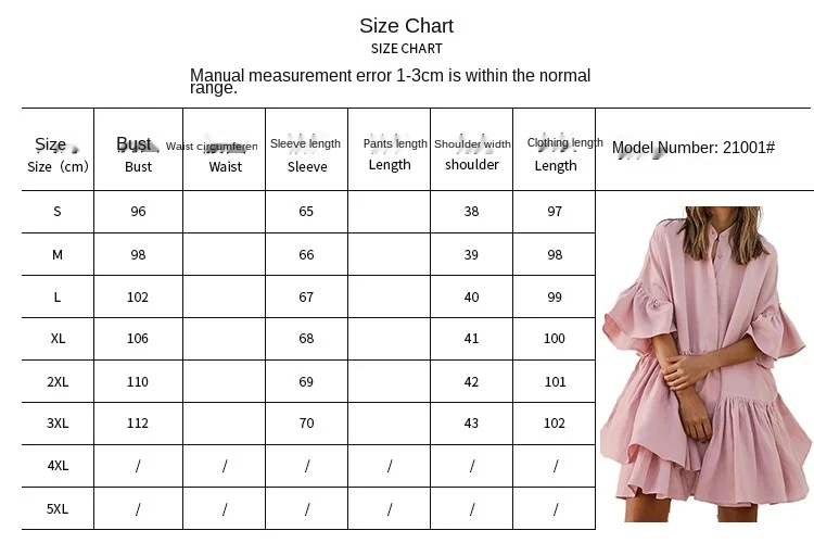 

2021 Elegant Summer Flare Sleeve Lady Shirt Dress Summer Party Dress Women Casual pole Neck Button Mini pleated Dress