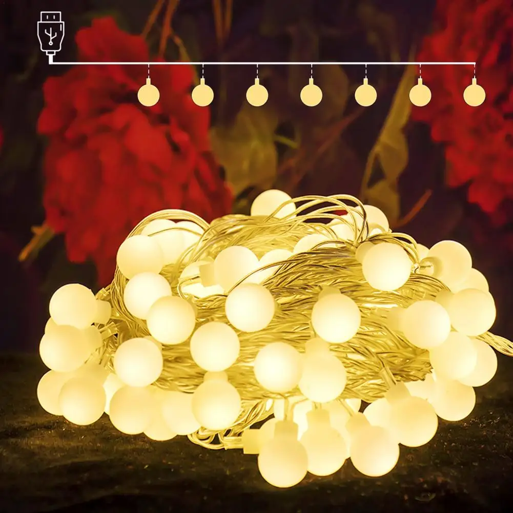 

40LED Fairy Garland LED Ball String Lights For Outdoor Garden Christmas Tree Wedding Ramadan Decoration Led Light Warm White