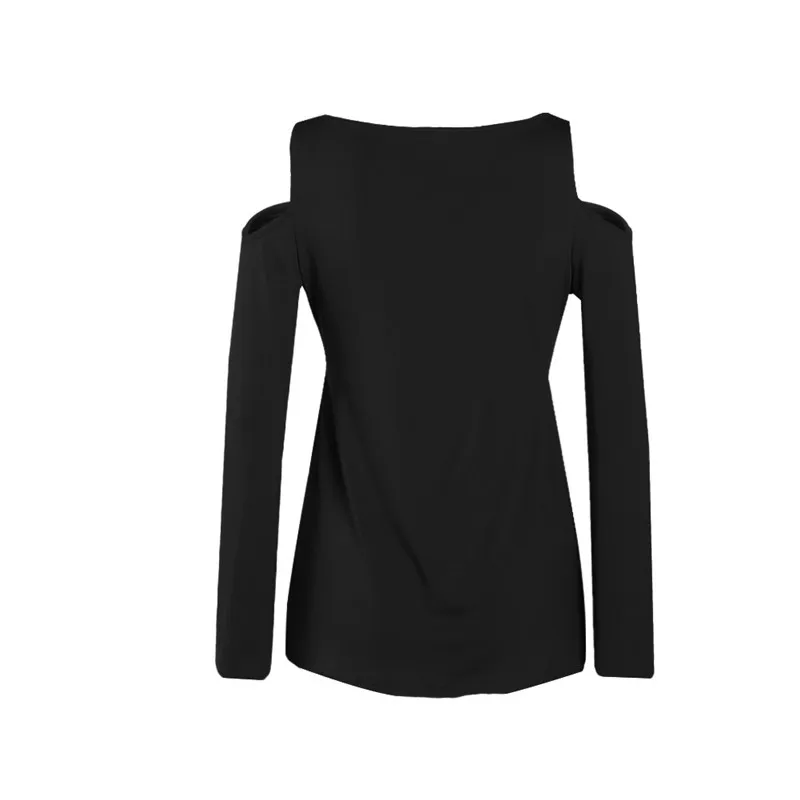 Женская облегающая футболка с длинным рукавом однотонная Повседневная