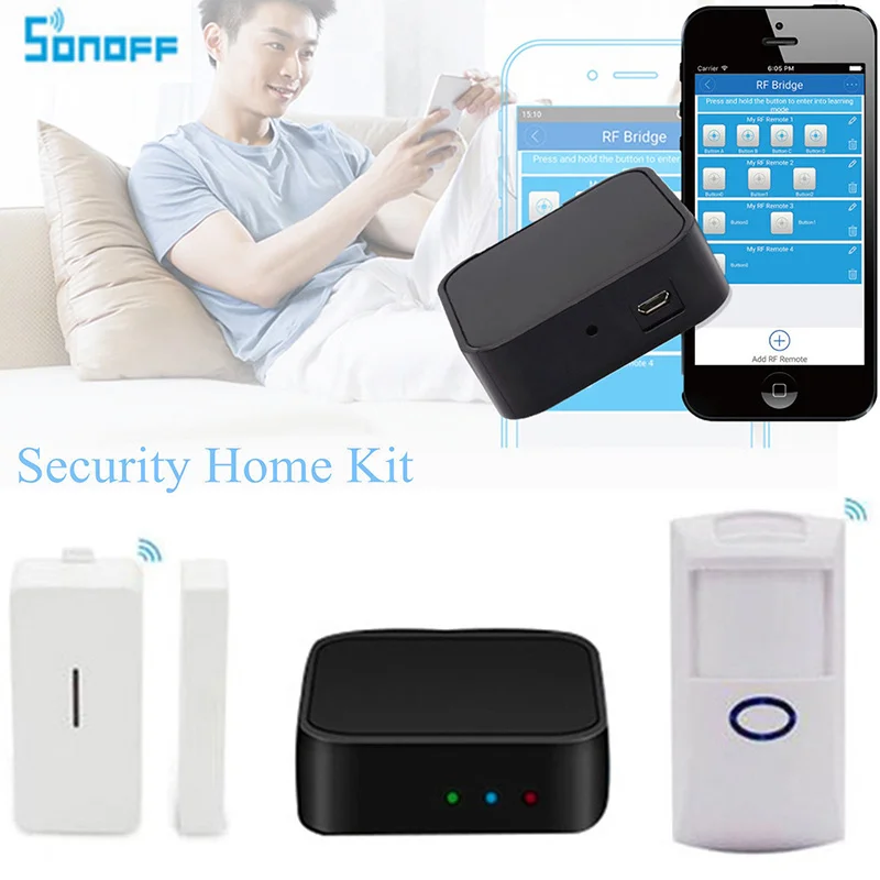 Новая охранная сигнализация Sonoff py2pro 433 МГц RF PIR датчик движения для Alexa Google Home