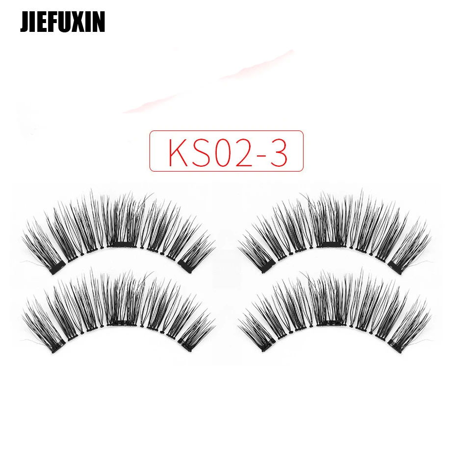 KSO2-3 JIEFUXIN Горячая 3D двойной Магнитный Магнит для ресниц Накладные ресницы полная полоса магнитные реснички ресницы многоразовые ресницы - Цвет: KSO2-3