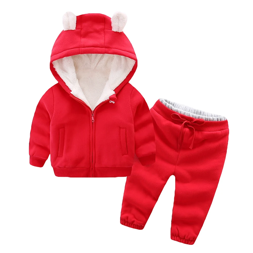 Осенне-зимний комплект одежды для мальчиков и девочек Детские Бархатные костюмы