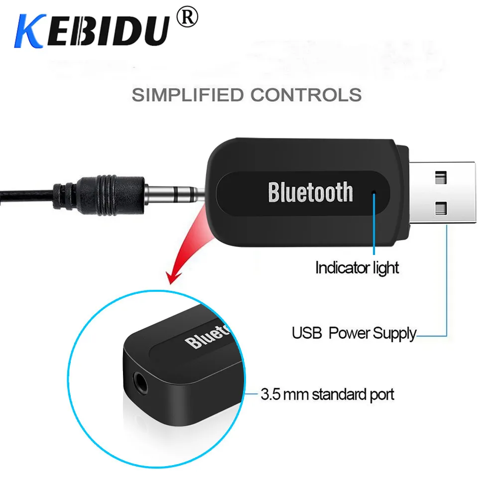 Беспроводной Bluetooth стереоприемник Kebidu с USB разъемом 3 5 мм аудиокабель для Iphone 6 Plus