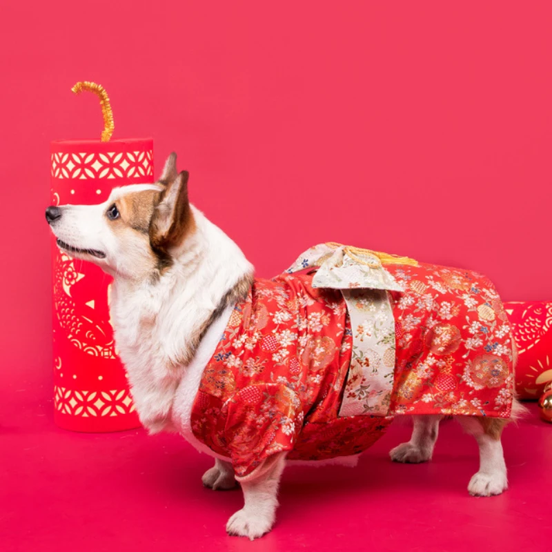Одежда для собак Welsh Corgi зимняя куртка питомца Сиба ину кимоно костюм домашних