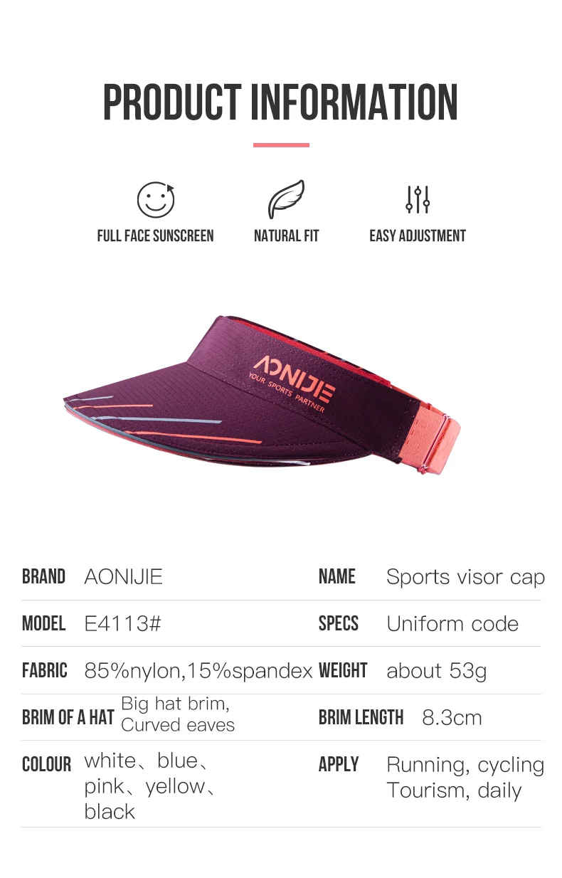 AONIJIE E4113 регулируемые мужские женские летние спортивные широкие солнцезащитные