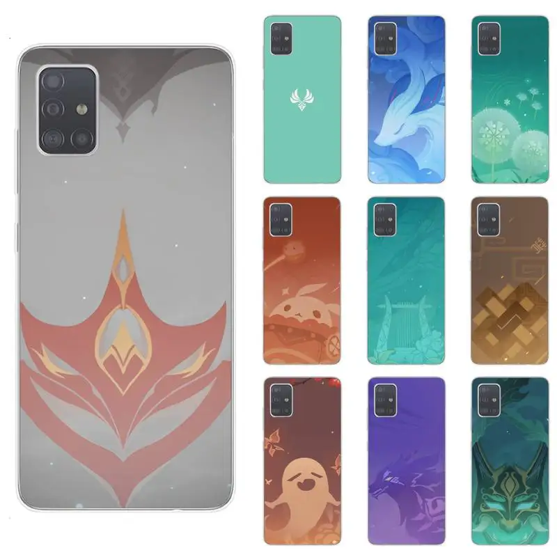 

Genshin Impact Phone Case For Samsung S4 S5 S6 S7 Edge S8 S9 S10 Plus S20 Lite Fe Note20 Ultra A71 A21S Transparent Cover Coque