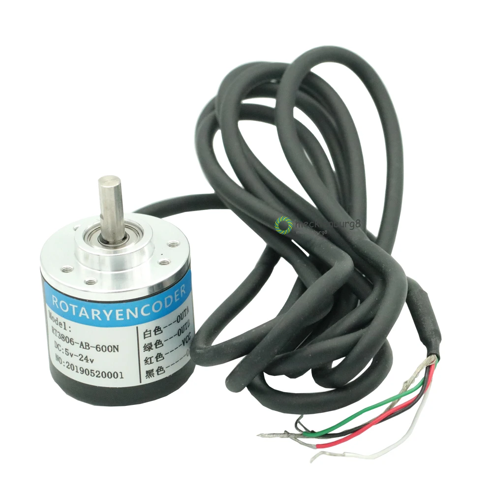 Фотоэлектрический инкрементный Поворотный энкодер 600 P / R 5-24 в AB двухфазный 6 мм
