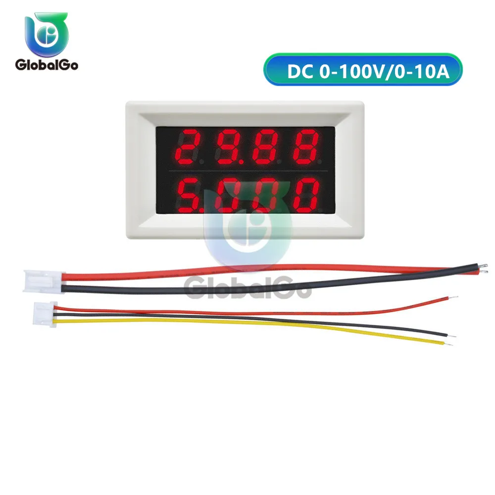 Red Red 3 шт. постоянного тока 100 в 200 в 10 А Вольтметр Амперметр синий+ красный светодиодный дисплей Amp двойной цифровой вольт напряжение измеритель тока Калибр Тестер Открытый - Цвет: Red Red