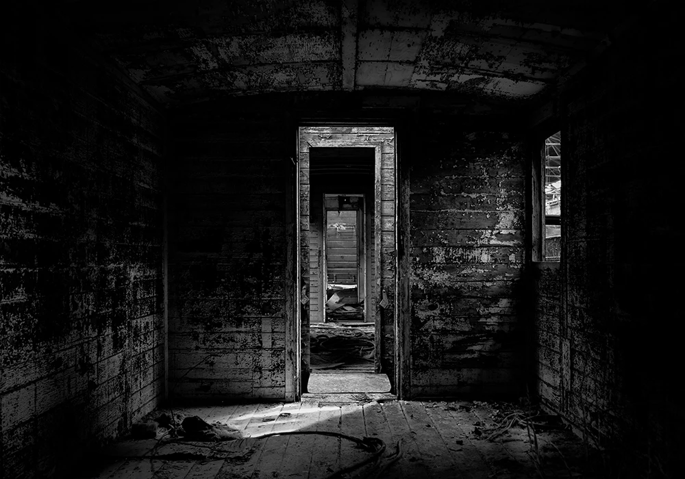 

Halloween photography background scary dilapidated house with traces of fire Photo Backdrops Photo Booth Decor Background Props