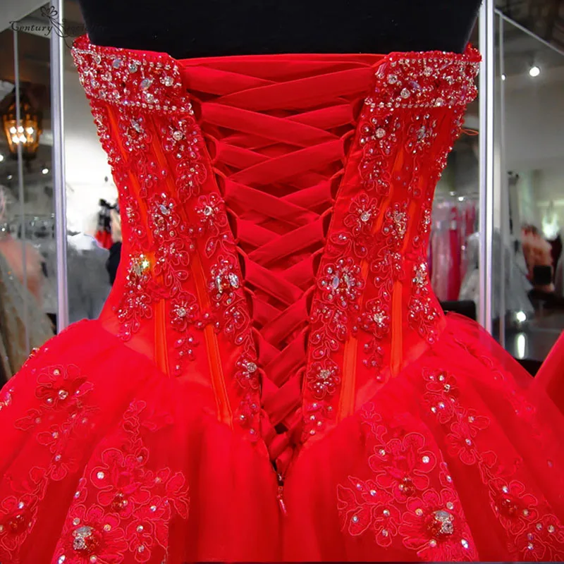 Милое красное платье для Quinceanera 16 дюймов 2020 милое кружевное бальное с аппликацией