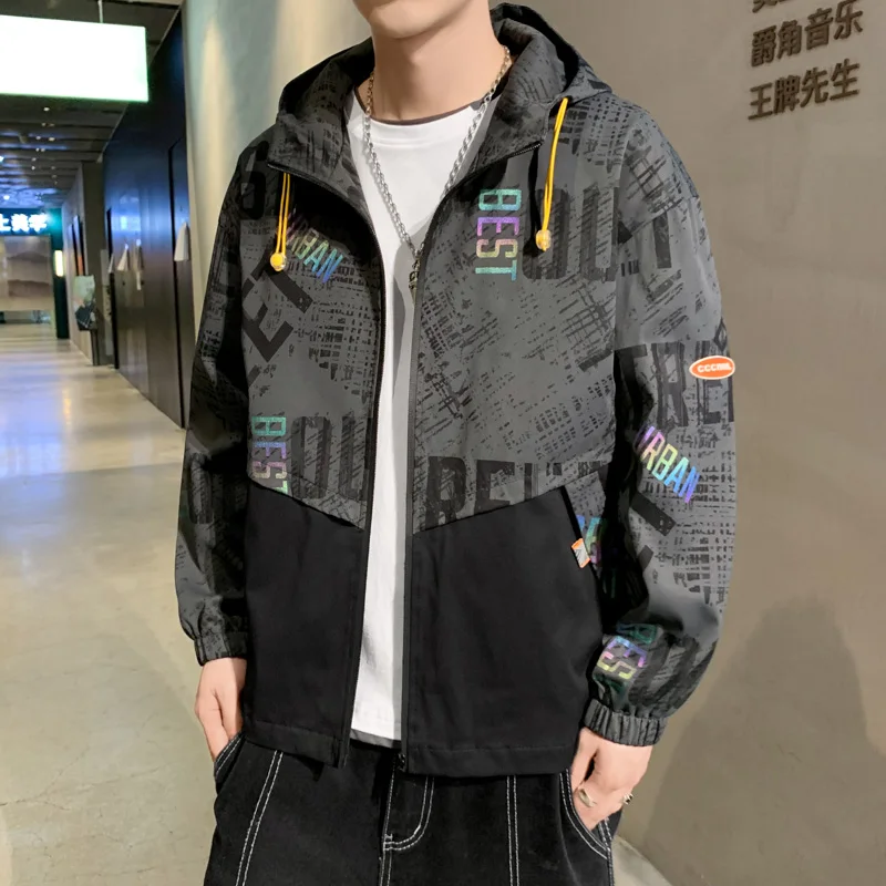 

Jackets 2021 New Autumn Hoodie Jacket Men Clothing Men Coats Harajuku Streetwear Y2k Plus Size Korea Fashion Long Sleeve Clothes