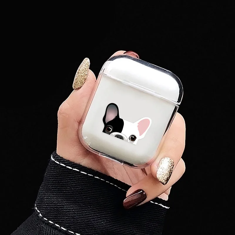 Прозрачный чехол для наушников с рисунком собаки из мультфильма AirPods 1 2 защитный