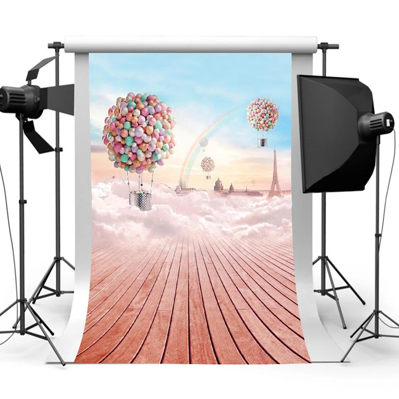 New 3x5FT Hot Air Balloon Photography Backdrop Photo Props Studio Background | Wedding Centerpiece &