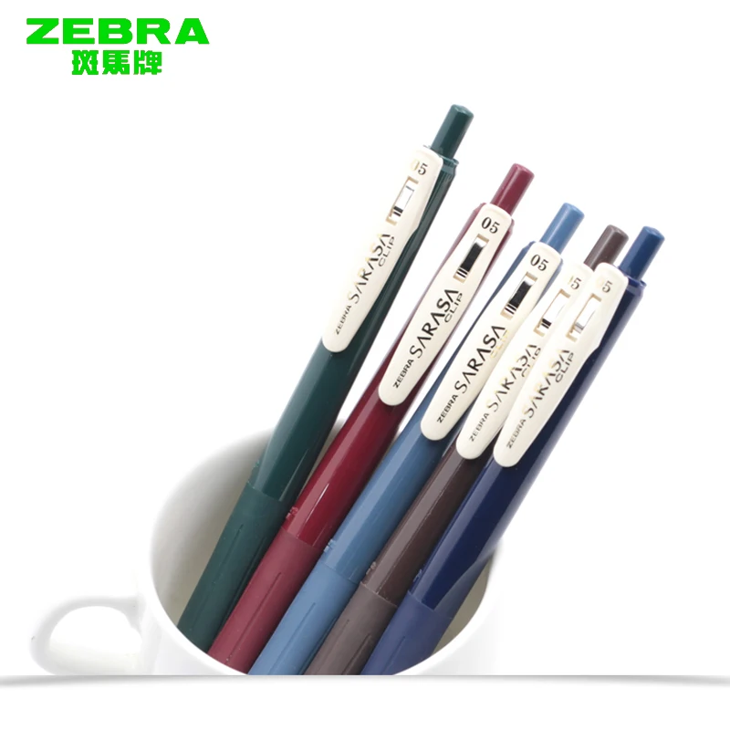 

ZEBRA Three-color mix Colored Ink 0.5mm Sarasa Clip Retractable Vintage Gel Ink Pen for Journaling Planner Drawing Doodling