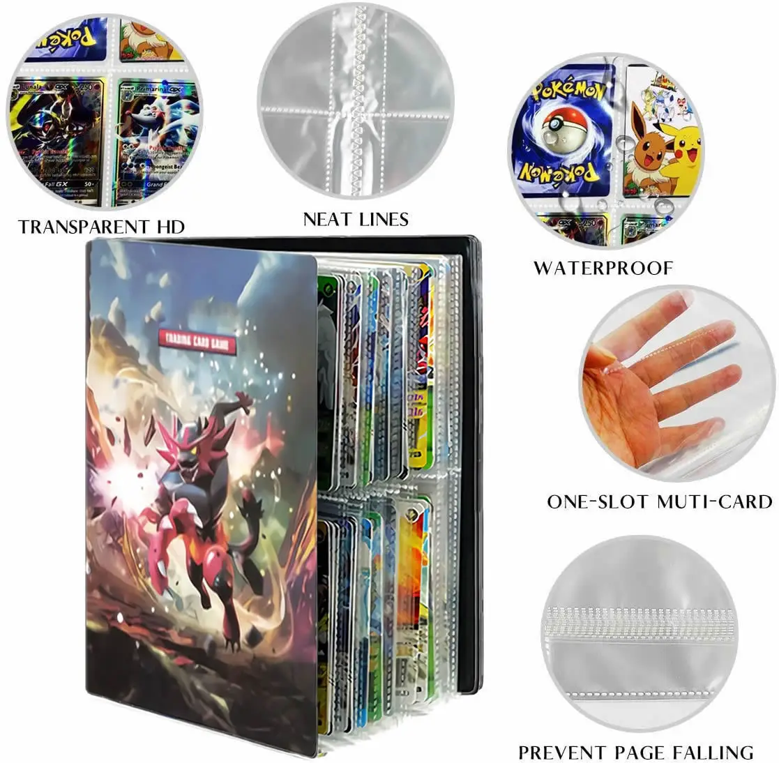 TOMY-&aacute;lbum de tarjetas marcadores de libros Pokemon para ni&ntilde;os, carpeta de colecci&oacute;n de tarjetas de Anime, 27 estilos, 240 Uds.-5