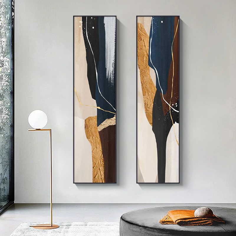 

Nordic Abstract Gold foil Lines Canvas Painting Posters and Prints Modern Luxury Wall Art Pictures for Living Room Bedroom Decor