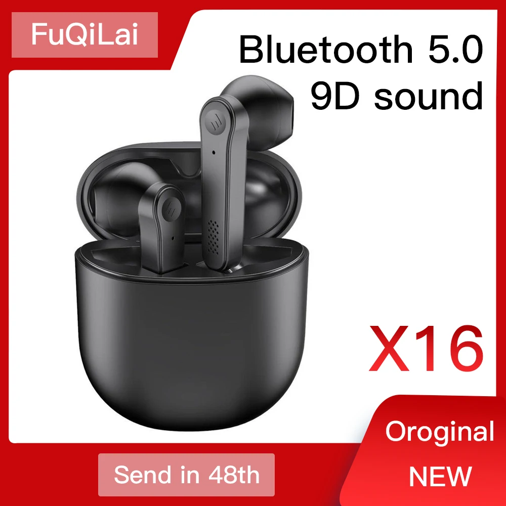 Беспроводные наушники Bluetooth 9D стерео TWS для iPhone xiaomi спортивные шумоподавляющая