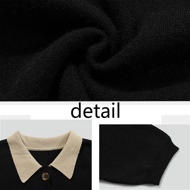 Sweaters Women Patchwork Warm Cardigans Loose Jumper Daily Outwear Korean Style Chic Turn-down Collar Knitted Retro Teens Female |