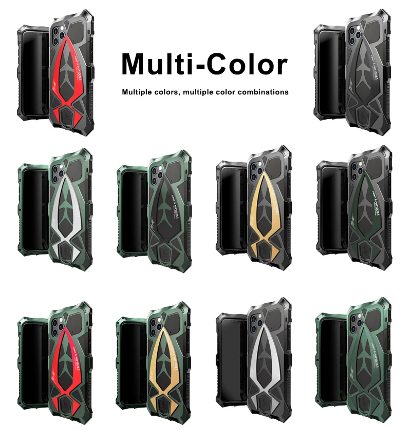 

For IPhone 11 Pro Max Case luxury Metal Aluminum protect Drop Proof Dust Anti waterproof Anti Knock Shockproof Case Armor Cover