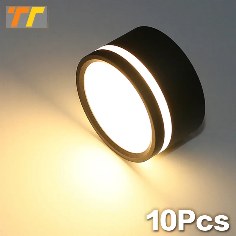 10 шт. Светодиодный спот светильника 15 Вт 12 Вт 9 Вт 7 Вт 5 Вт 18 Вт Поверхностно-монтажный боковой направляющий светильник для потолочных прожекторов Внутреннее освещение.