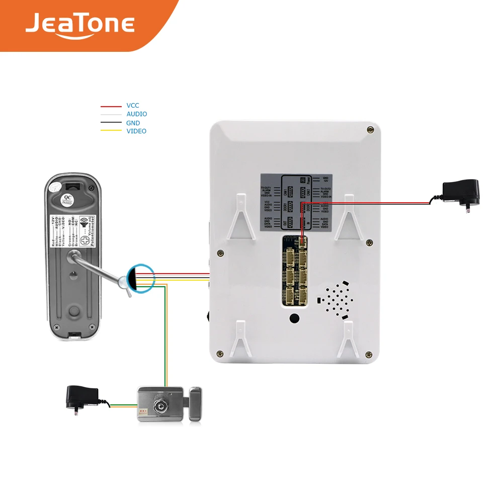 Видеодомофон JeaTone проводной видеодомофон с TFT дисплеем 4 дюйма для домашней
