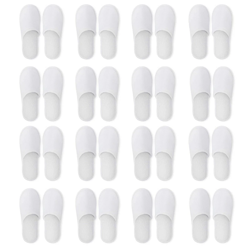 New Spa Slippers 12 Pairs of Brushed Plush Closed-toe Disposable Slippers for Men and Women Suitable for Hotel Families