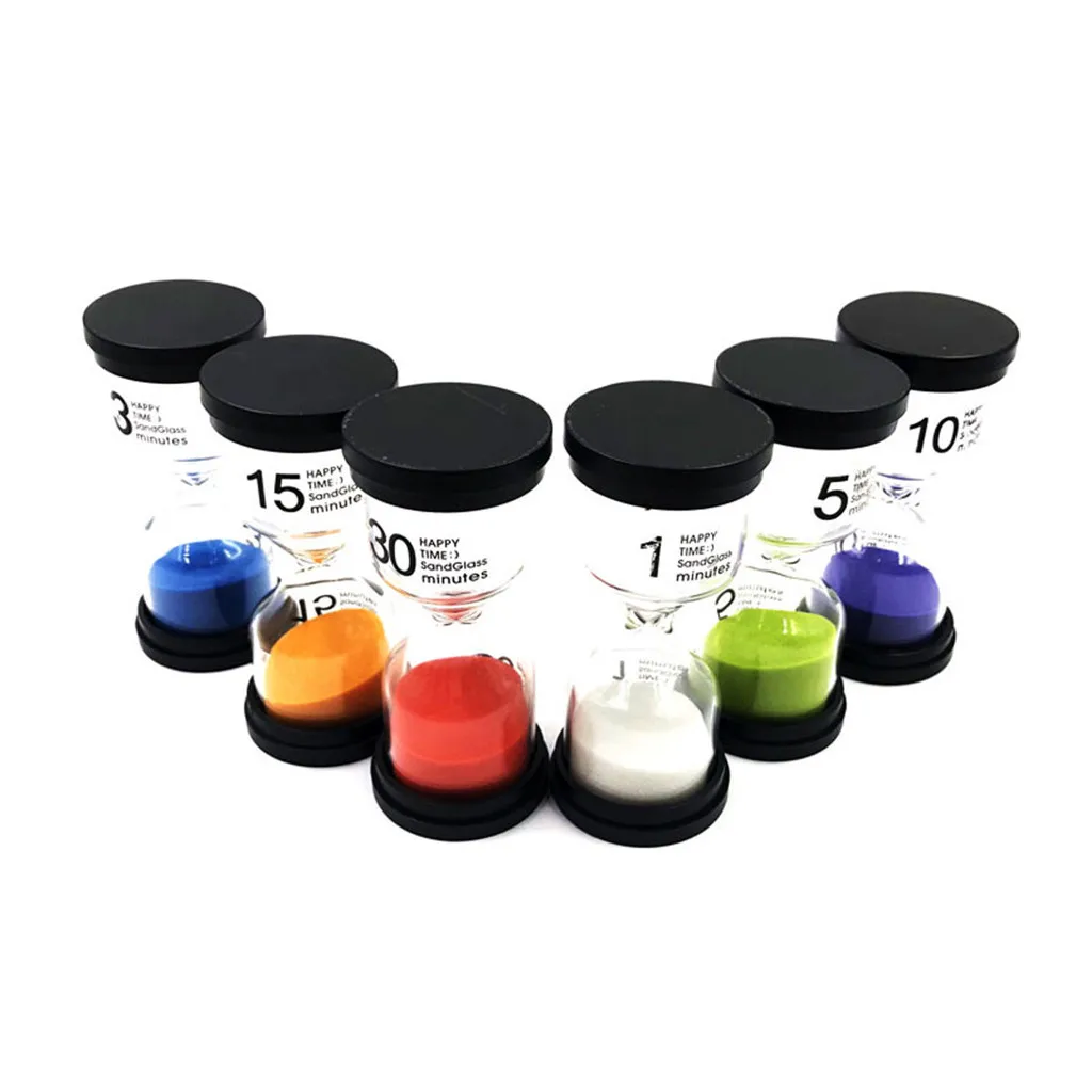 

6Pcs Kid 6 Colors Classroom Game Sand Clock Timer Toys Hourglass Sandglass Home Decor toys for children