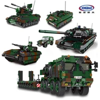 xingbao ww2 military german tiger king leopard 2a6 tank jeep rocket launcher moc model building blocks toys for children