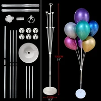7 tube balloon stand balloon chain ribbon baby shower brithday party decoration kids adult wedding decor baloon arch pump stick