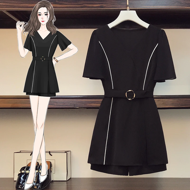 

Kekeplus Elegant Women Official Shirt + Shorts 2 pcs Set Ladies Proficial Work Wear OL Slim Top Trousers Two Pieces Suits 18267