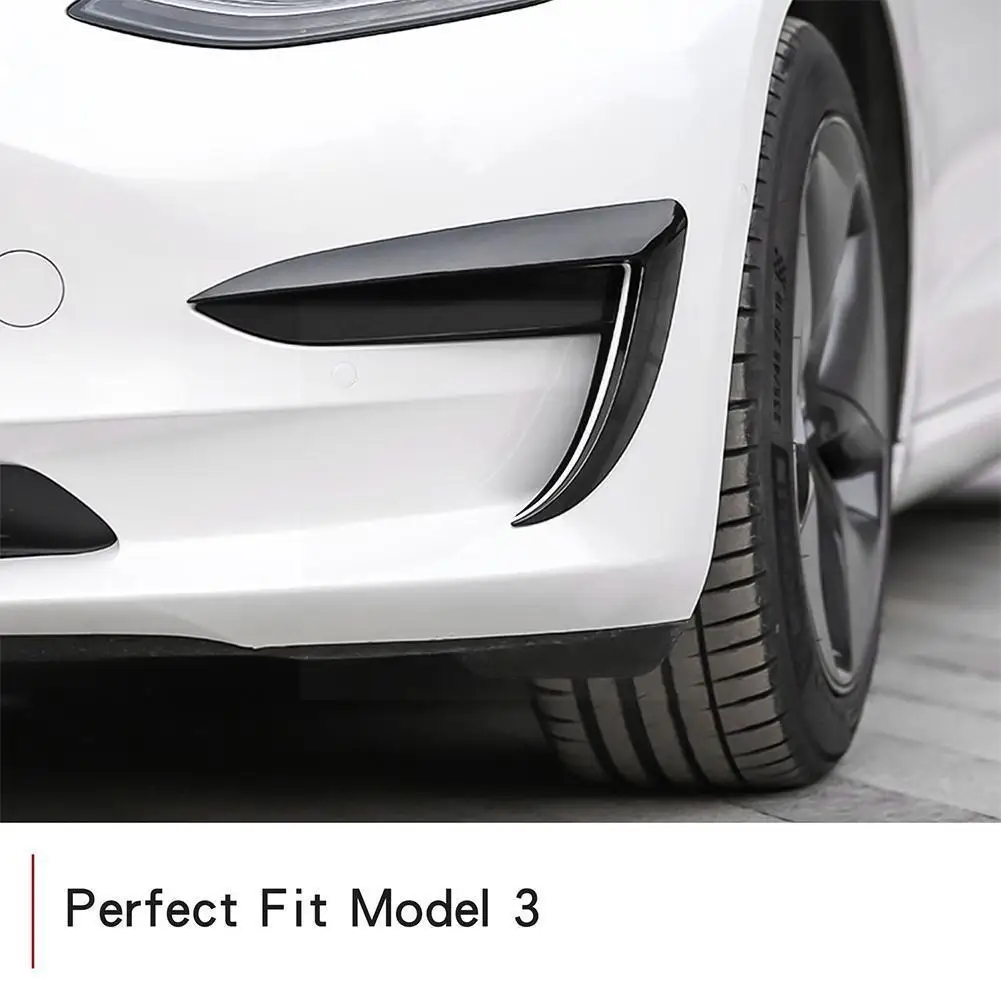 

Car Front Blade Trim for Tesla Model 3 Accessories White Fiber Matte Black Three For Model Carbon 3 ABS A2K1