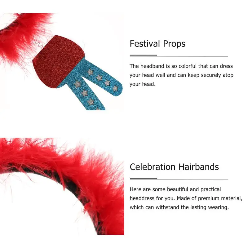 

4pcs Kids Party Festival Props Lovely Hairbands Independence Day Headband Decors