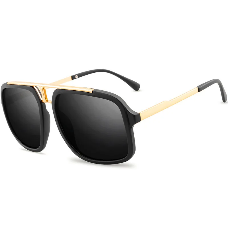 Модные женские и мужские солнцезащитные очки с большой металлической оправой в