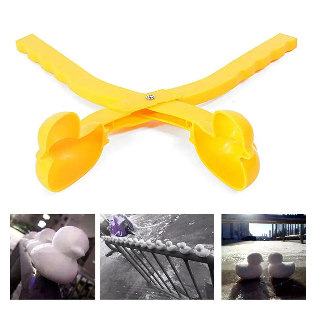 Molde con forma de pato de dibujos animados para ni&ntilde;os, fabricante de bolas de nieve, Clip para deportes al aire libre, herramienta de arena para playa y nieve, juguetes para ni&ntilde;os-4