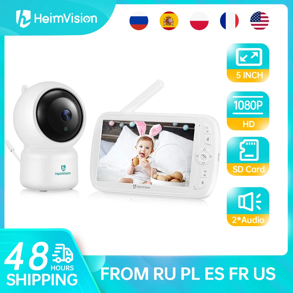 HeimVision HMB33MQ 1080P Видеоняни и радионяни с Камера 5 0 дюймов Экран Ночное видение PTZ