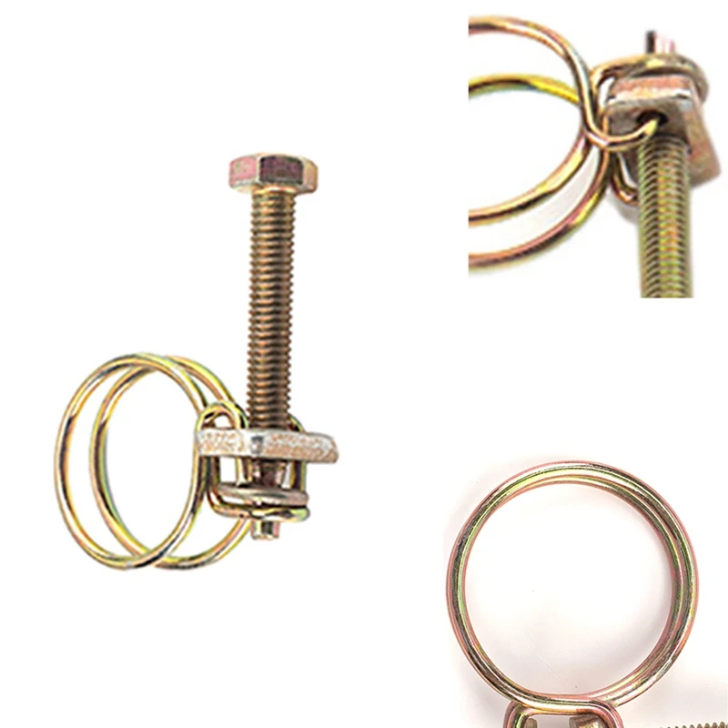 

50PCS Hose Clamp Adjustable Pipe Clamp Double Wire Plumbing Fastener