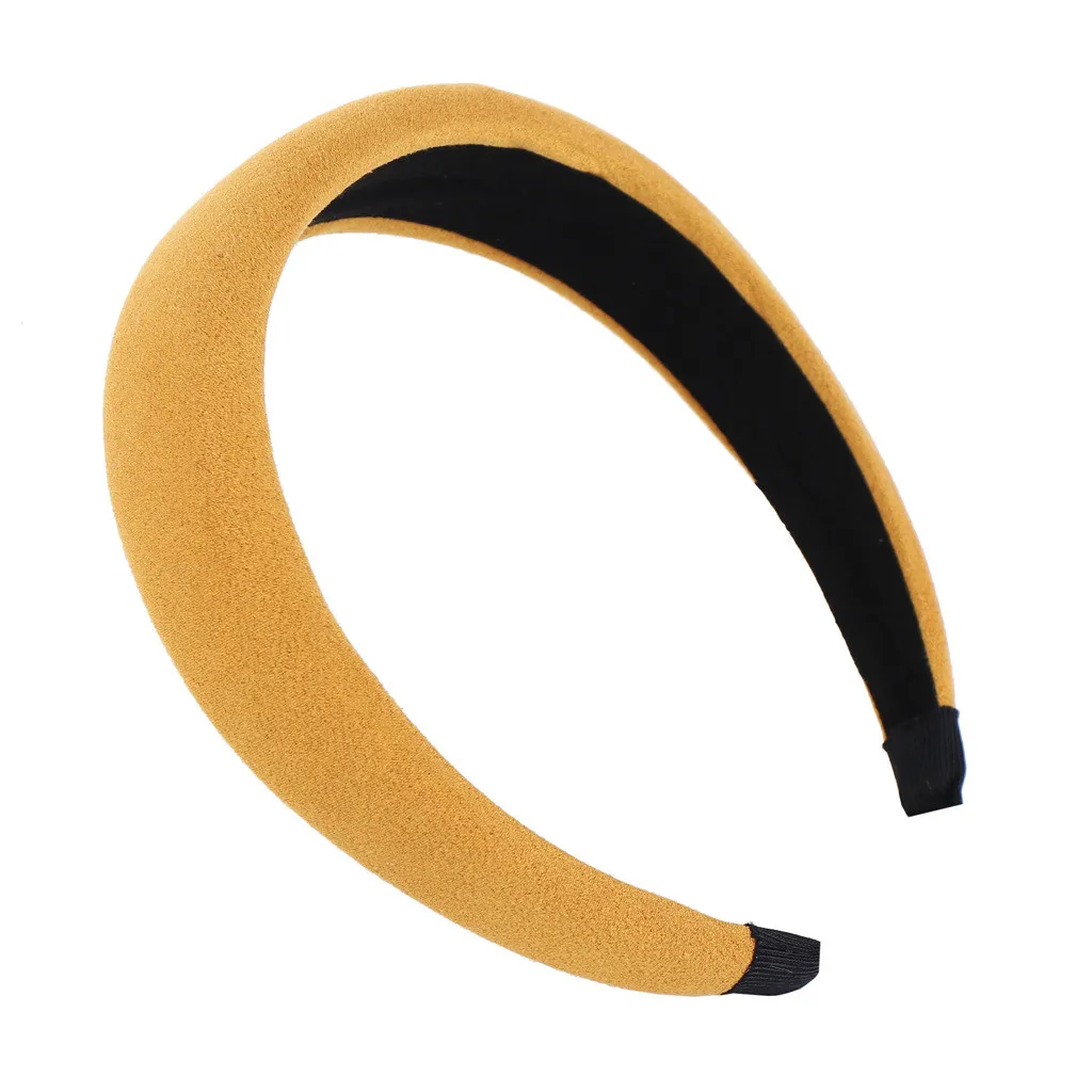 Однотонная повязка на голову модная однотонная замшевая Женская милый ободок