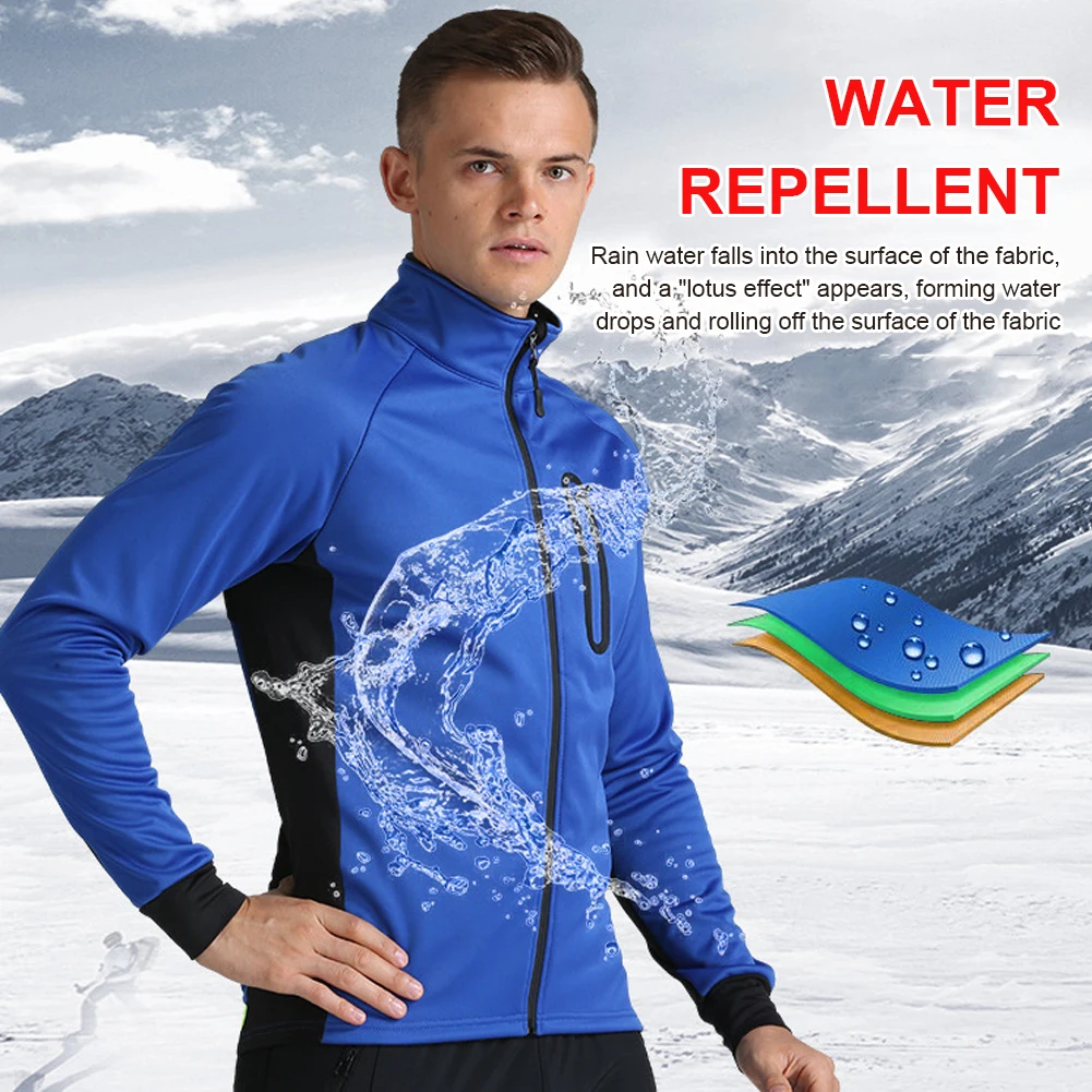 

Cycling Clothing Fleece Plus Velvet Outdoor Cycling Jacket Sports Men's Winter Windproof and Waterproof Warm Windbreaker