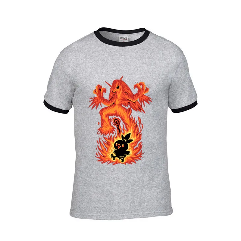 Модная мужская футболка с изображением пожарной птицы в blaziken torchic starter flames silhouette