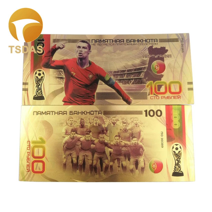 8 шт./лот красивые российские банкноты набор футбольных банкнот 100 рубля золотые
