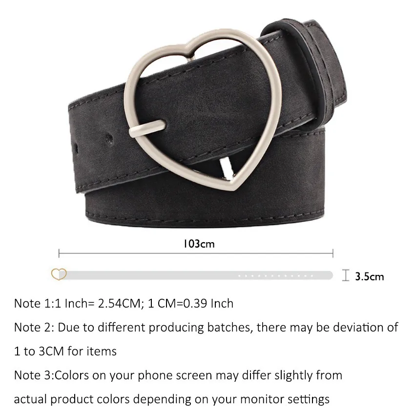 

JNKET New Retro Women Peach Heart Waist Belt PU Leather Belt Pin Buckle Belt Jeans Belt Leisure Cinturon