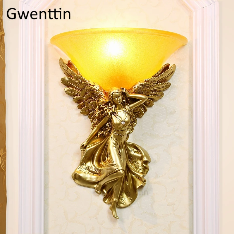 Современная настенная лампа с ангелом богини для гостиной спальни лестницы