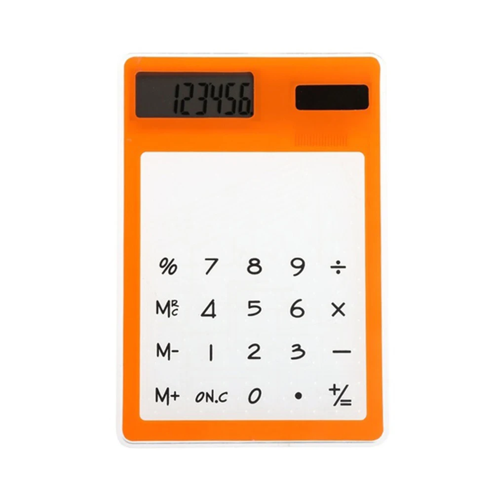 Creativity Slim Mini Transparent Calculator Solar Powered LCD 8 Digit Touch Screen Calculators for Student School Supplies images - 6