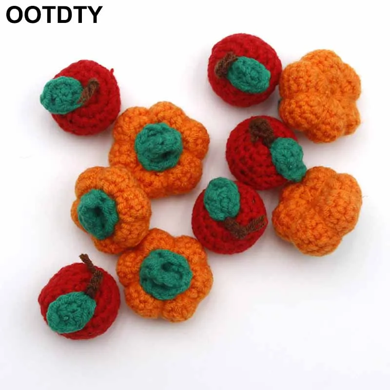 

Handmade Crochet Pumpkin/Fruit Chewable Knitting Wool Beads DIY Baby Pacifier Chain Accessories Infant Newborns Teether Toy Gift