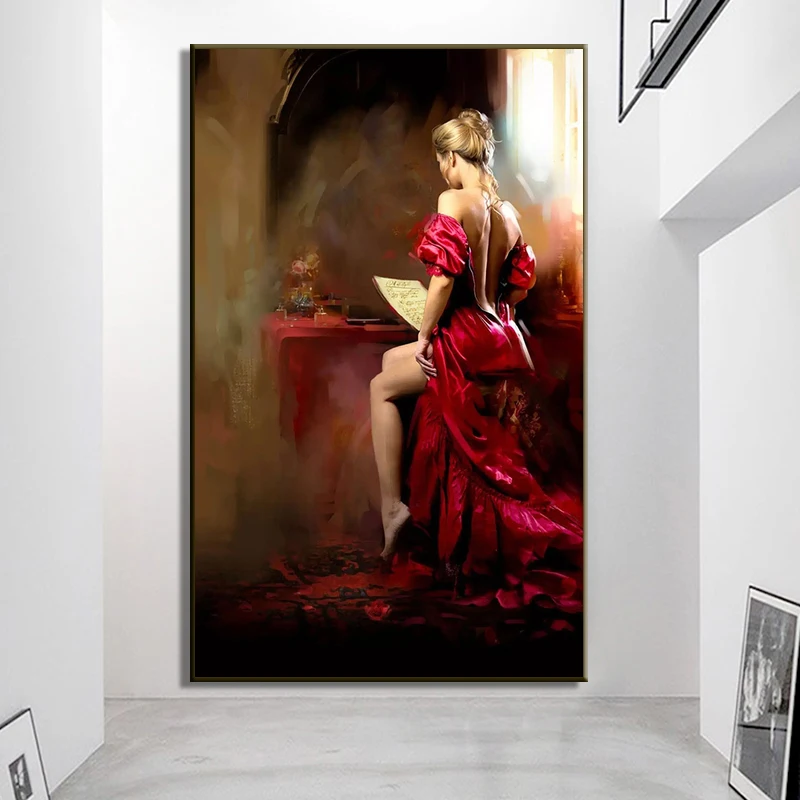 

Painted Art Sexy Female Characters Painting Posters and Prints Canvas Modern Wall Art Pictures Living Room Home Decoration