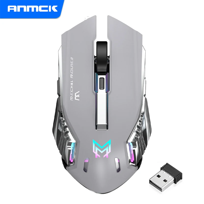 

Беспроводная игровая мышь Anmck 2,4G, 6 кнопок, светодиодная USB компьютерная мышь, геймерская эргономичная оптическая мышь для ноутбука, ПК, офис...