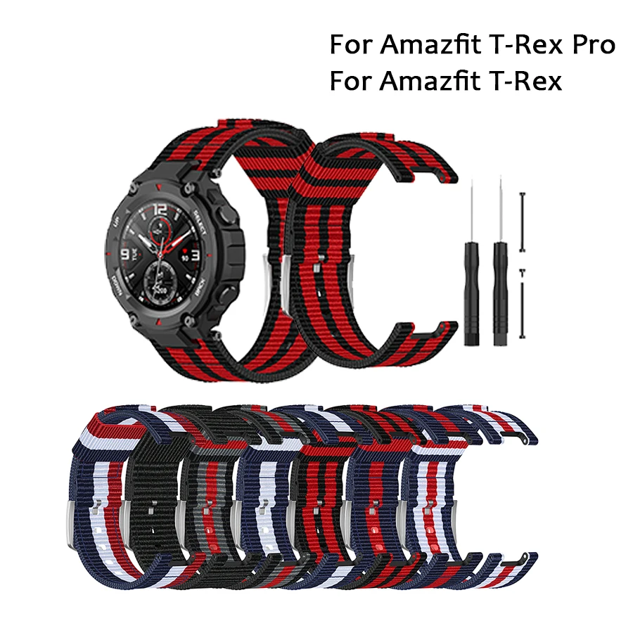 Сплетенный ремешок для Xiaomi Huami Amazfit T-REX Pro часы смарт-браслета T-Rex TRex браслет